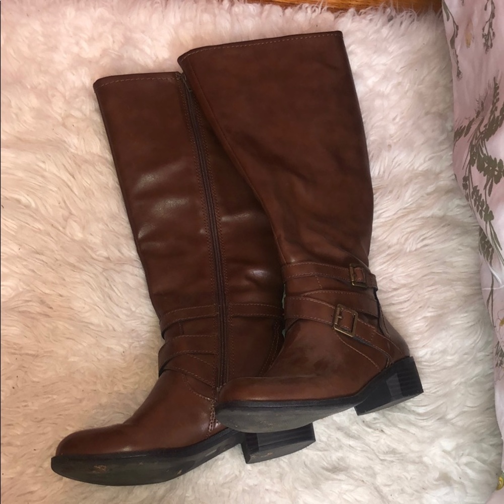 Brown riding boots